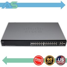 Cisco SG200-26P SLM2024PT 26-Port Gigabit PoE Smart Switch Cisco 200 Series 1U picture