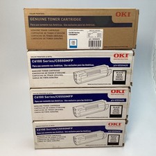 OKI C6100 Series C5550MFP Toner Cartridges - 3 Black 43324420 1 Cyan 43324419 picture