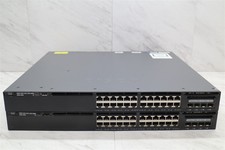 2 LOT - Cisco WS-C3650-24PS/K9 24-Port Gigabit PoE+ Network Switch 640W PSU picture