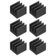 6 Pcs Heatsink 7X7X6Mm Aluminum Heat Sink with Thermal Blue Sticker Black picture