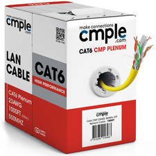 Cat6 Ethernet Cable 1000ft CMP Plenum 23AWG UTP 550MHz Bulk Network Cable picture