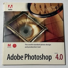 Adobe Photoshop 4.0 for Macintosh Application And Tutorial CDs Vintage 1996 Key picture
