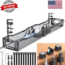 Cable Management Under Desk, 25.3'' No Drill Desk Cable Management Tray with ... picture