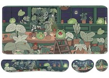 Cute Frog 4 in 1 Large Pad Set, Kawaii Extended Pad Set Desk Pad Easy Typing ... picture