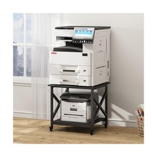 2 Tier Large Printer Stand, 23.6 x 23.6 x 22.6 Inches Square Printer Table wi... picture