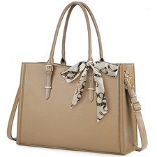 Laptop Bag for Women 15.6 inch Waterproof Tote Leather Work purse Office Trav... picture