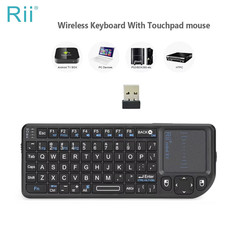 Rii X1 2.4Ghz Mini Wireless Keyboard English/Es/Fr Keyboards with Touchpad for A picture