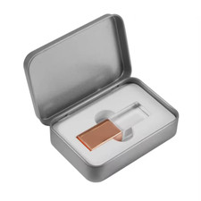 Custom Logo crystal Metal with box Flash Drives 32GB 64GB Pen Drive Memory Stick picture