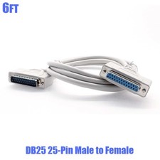 6FT DB25 DB 25 IEEE1284 25-Pin Male to Female M/F Parallel Cable Extension Cord picture