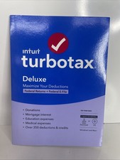 NEW Turbotax Deluxe 2022 Federal Return E-File NO STATE CD Physical Disc WIN MAC picture