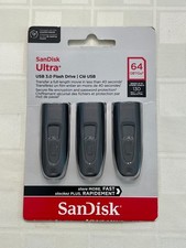 Brand New  - Sandisk Ultra 64GB USB 3.0 Flash Drive  Lot Of 3 SEALED picture