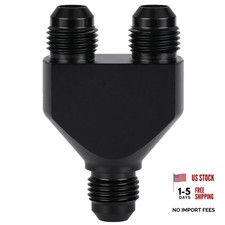6AN Male to Parallel Dual 6AN Male Y Block Fuel Fitting Splitter 6AN to 2 x 6AN picture