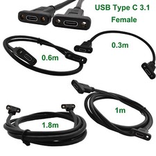 USB Type C Extension Cable 3.1 Data Video Female to 3.1 Female Screw Panel Mount picture