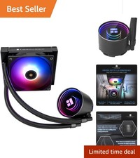 Efficient 120mm Black Liquid CPU Cooler with ARGB Lights - Compatible AMD/Intel picture
