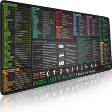 Excel Cheat Sheet Desk Pad | Excel Shortcut Keys Mouse Pad | Extended Large XL G picture