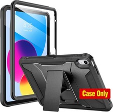 Rugged Black Case with Kickstand and Screen Protector for iPad 11