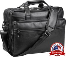 Bolso de cuero para portátil de 17,3 pulgadas,maletín tipo mensajero para hombre picture