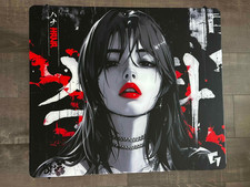LIMITED EDITION #932 GLSSWRKS Hana Premium Glass Mouse Pad 490x420mm Used picture