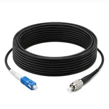 3M-40M UPC SC/FC/ST Fiber Optic Patch Cord 1-core Single Mode Armored TPU Black picture