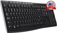 Teclado inalámbrico para Windows, inalámbrico de 2,4 GHz, tamaño completo NEW US picture