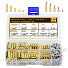 320Pcs M3 Motherboard Standoffs&Screws&Nuts Kit, Hex Male-Female Brass Spacer... picture