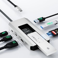Minthouz USB C Docking Station,with M.2 NVMe SATA SSD Enclosure Silver picture