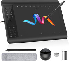 Tablet Grafica 10x6in Area Activa 8192 Niveles Pen Sin Bateria 12 Teclas Windows picture