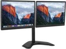 Mount-It Dual Monitor Stand for Desk - 2 Screen Mount Two Computer Black  picture