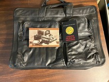 US Luggage-Genuine Top Grain Leather Black Briefcase Portfolio Bag Vintage Style picture