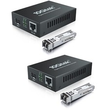 A Pair of BiDi Gigabit Multi-Mode LC Fiber to Ethernet Media Converter with 2... picture