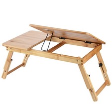 Portable Foldable Bamboo Laptop Stand Adjustable For Bed Sofa Office(2 Sizes) picture