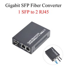 1PCS Gigabit SFP Media Converter 1 SFP to 2 RJ45 With 3KM/20KM LC/SC SFP Module picture