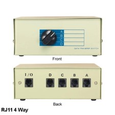 Kentek RJ11 4 Way Data Switch Box w/ Rotary Dail for Telephone Modem Fax 11Pin picture