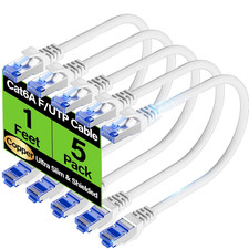 Cat6A Ethernet Cable Shielded 10Gbps 1 Ft , Slim Shielded Ethernet Cable Cat 6 picture