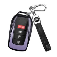 for Toyota Key fob Cover Case with Leather Keychain () | For Toyota Purple picture