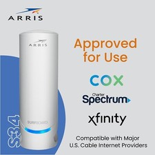 ARRIS S34 SURFboard DOCSIS 3.1 Multi-Gigabit Cable Modem 2.5 Gbps Ethernet Port picture