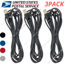 3PACK 10FT Fast Charger USB Cable Braided For iPhone Apple Cord 8 11 X 12 13 14 picture