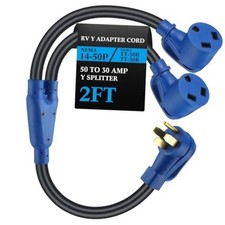RV Y Adapter Power Cord Compatible with NEMA 14-50P 14-50P to TT-30R & TT-30R picture