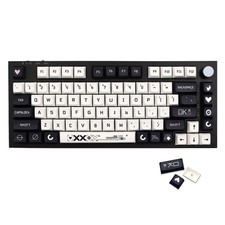 JSJT Key Caps XDA Profile Black and White Keycaps 128 Keys Pattern Set Theme picture