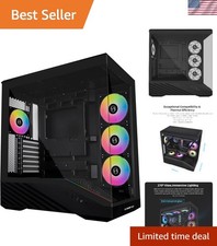 V100-ATX Mid-Tower PC Case-Black-V100RX | 4 x 120mm ARGB PWM Fans Pre-Install... picture