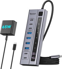 Minisopuru USB C Hub Powered 10Gbps,45 Charging,65W Adapter,9 in 1 Splitter picture