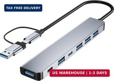 [Upgrade] USB C/USB Hub, Aluminum 7 in 1 USB C & USB Hub with USB 3.0, USB 2.0 P picture