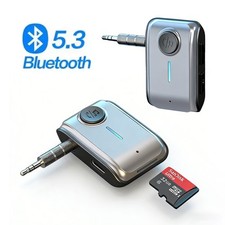 2x Bluetooth 5.3 Receiver w/TF Card Play 3.5mm AUX Adapter for Car & Home Stereo picture