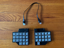 Reviuing34 Ortholinear Split Keyboard, 33-key, Kalih Silver switches + LAN cable picture
