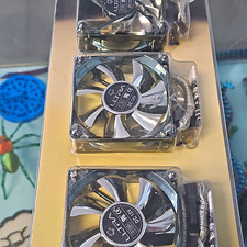 ULTRA 80mm Black Case Fan 3-Pack Ball Bearing 12V 2000RPM 21.5CFM 3-Pin picture