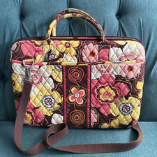 Vera Bradley BUTTERCUP LAPTOP PORTFOLIO Hard Computer Case Travel Work School picture