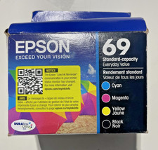 Genuine Epson 69 (T069120-BCS) Combo Black CMY Ink Catridge Open Box Exp. 09/26 picture