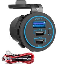 12v usb charger, PD 20W USB-C Power Socket and 18W QC3.0 2PD+1QC picture