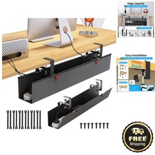 Flame-Retardant Under Desk Cord Management Tray - Easy Clamp/Screw Installation picture