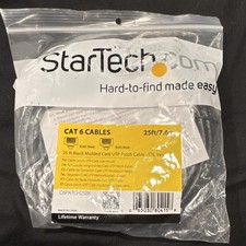 StarTech.com Cat6 RJ-45 to RJ-45 Ethernet Patch Cable 25 ft Round Black picture